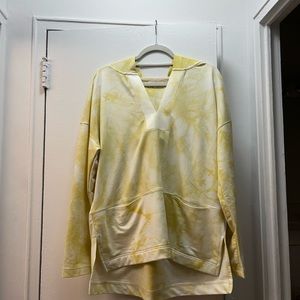 Yellow tie dye hooded sweatshirt